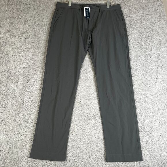 J.Crew Flex Slim-Fit Tech Chino Pants Mens 36 x 32 Gray Wicking UV Lightweight